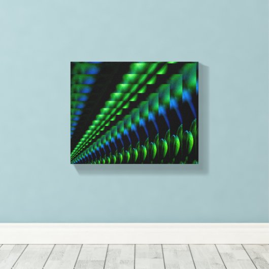 Abstract groen blauw zwart design canvas afdruk (Insitu (Houten vloer))