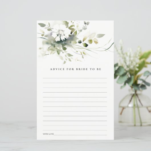 Abstract Groen Bloemen Advies Bruids Baby shower (Staand voorkant)