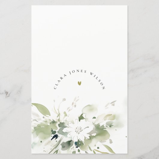 Abstract Groen Bloemen Advies Bruids Baby shower (Achterkant)