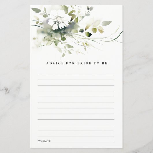 Abstract Groen Bloemen Advies Bruids Baby shower (Voorkant)