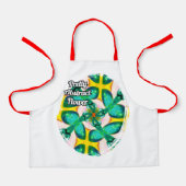 Abstract groen blokpatroon schort (Voorkant)