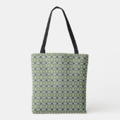 Abstract groen blokpatroon tote bag (Achterkant)