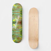 Abstract groen bos met gele florale buren persoonlijk skateboard (Voorkant)