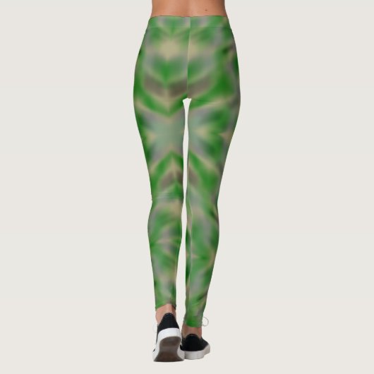 Abstract groen camouflage leggings (Achterkant)