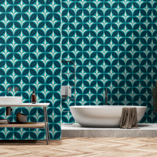 Abstract groen circulair patroon behang