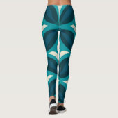 Abstract groen cirkelpatroon leggings (Achterkant)