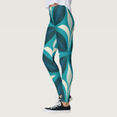 Abstract groen cirkelpatroon leggings (Links)
