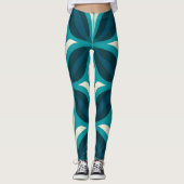 Abstract groen cirkelpatroon leggings (Voorkant)