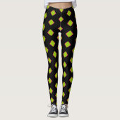 Abstract groen diamantpatroon leggings (Voorkant)