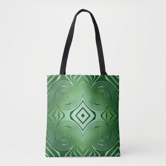 abstract groen draaipatroon tote bag (Voorkant)