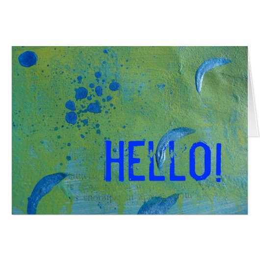 Abstract groen en blauw, Hallo! (Voorkant Horizontaal)