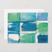 Abstract groen en blauw op wit briefkaart (Voorkant / Achterkant)