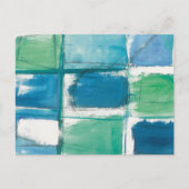 Abstract groen en blauw op wit briefkaart (Voorkant)