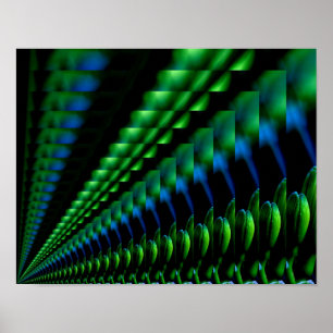 Abstract groen en blauw poster