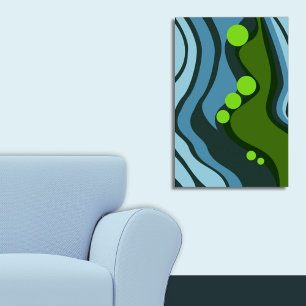 Abstract groen en blauw schiereiland poster