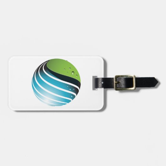 Abstract groen en blauw Wereldbol Bagagelabel (Voorkant horizontaal)