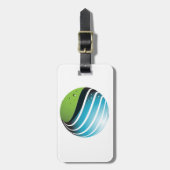 Abstract groen en blauw Wereldbol Bagagelabel (Voorkant verticaal)