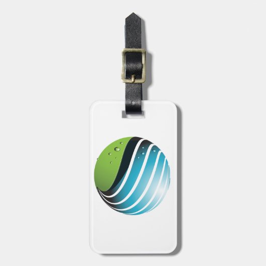 Abstract groen en blauw Wereldbol Bagagelabel (Voorkant verticaal)