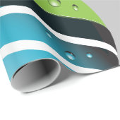 Abstract groen en blauw Wereldbol Cadeaupapier (Rol Hoek)