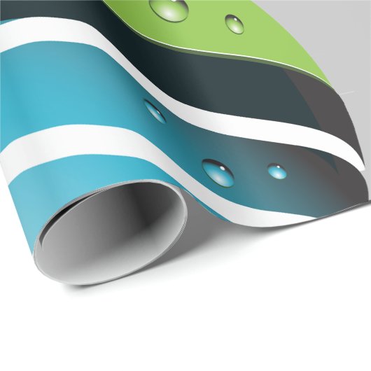 Abstract groen en blauw Wereldbol Cadeaupapier (Rol Hoek)