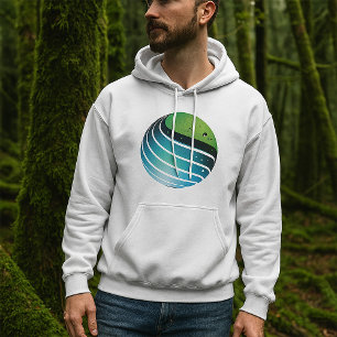 Abstract groen en blauw Wereldbol Hoodie