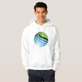 Abstract groen en blauw Wereldbol Hoodie (Voorkant volledig)