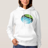 Abstract groen en blauw Wereldbol Hoodie (Voorkant)