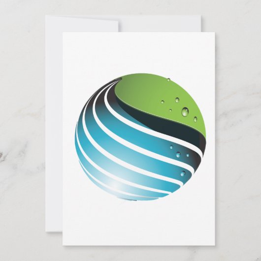 Abstract groen en blauw Wereldbol Kaart (Voorkant)