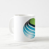 Abstract groen en blauw Wereldbol Koffiemok (Voorkant links)