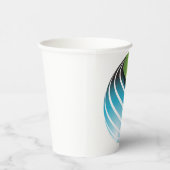 Abstract groen en blauw Wereldbol Papieren Bekers (Rechts)