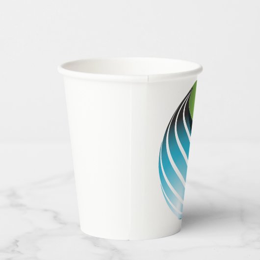 Abstract groen en blauw Wereldbol Papieren Bekers (Rechts)