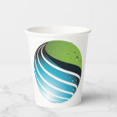 Abstract groen en blauw Wereldbol Papieren Bekers (Voorkant)