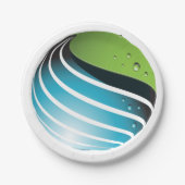 Abstract groen en blauw Wereldbol Papieren Bordje (Voorkant)