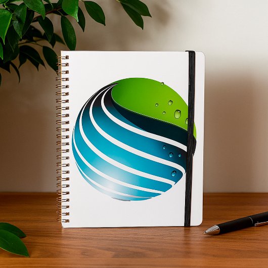 Abstract groen en blauw Wereldbol Planner