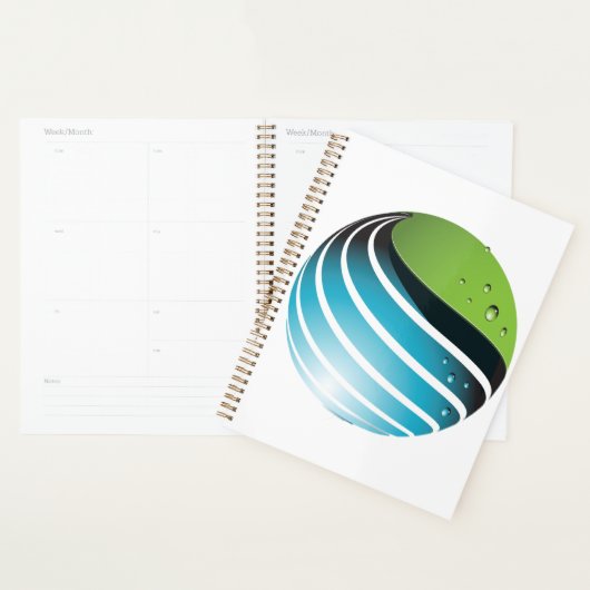 Abstract groen en blauw Wereldbol Planner (Display)