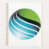 Abstract groen en blauw Wereldbol Planner (Voorkant)