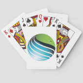 Abstract groen en blauw Wereldbol Pokerkaarten (Achterkant)