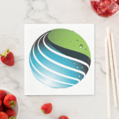 Abstract groen en blauw Wereldbol Servet (Insitu)