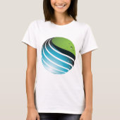 Abstract groen en blauw Wereldbol T-shirt (Voorkant)