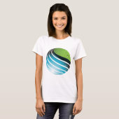 Abstract groen en blauw Wereldbol T-shirt (Voorkant volledig)