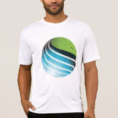 Abstract groen en blauw Wereldbol T-shirt (Voorkant)
