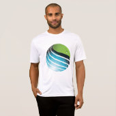 Abstract groen en blauw Wereldbol T-shirt (Voorkant volledig)