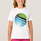 Abstract groen en blauw Wereldbol T-shirt (Voorkant)