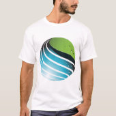 Abstract groen en blauw Wereldbol T-shirt (Voorkant)