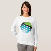 Abstract groen en blauw Wereldbol T-shirt (Voorkant volledig)