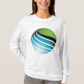 Abstract groen en blauw Wereldbol T-shirt (Voorkant)