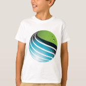 Abstract groen en blauw Wereldbol T-shirt (Voorkant)