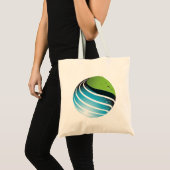 Abstract groen en blauw Wereldbol Tote Bag (Voorkant (product))