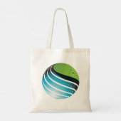 Abstract groen en blauw Wereldbol Tote Bag (Achterkant)