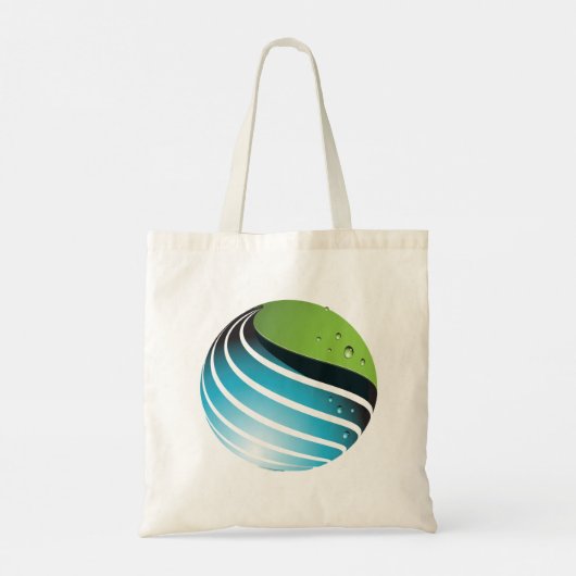 Abstract groen en blauw Wereldbol Tote Bag (Achterkant)